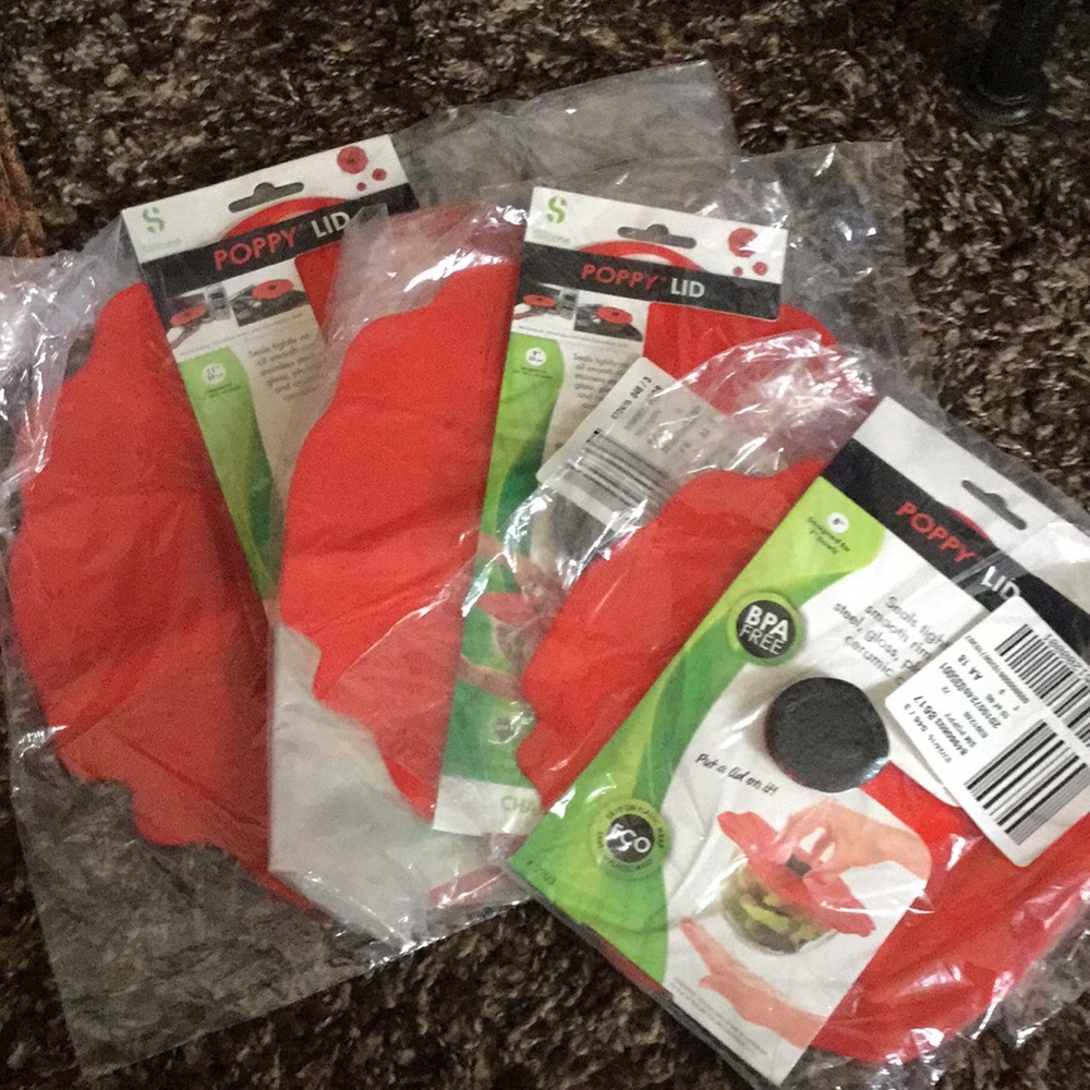 Charles Viancin Poppy Lid - Set of 3 - 11"...9" and 8"  NWT"
